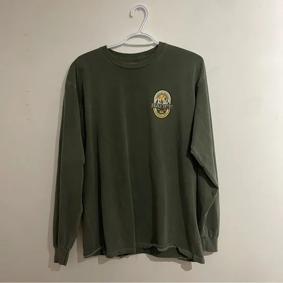 Banff Olive Long Sleeve Men's Tee - Picture 2 of 6